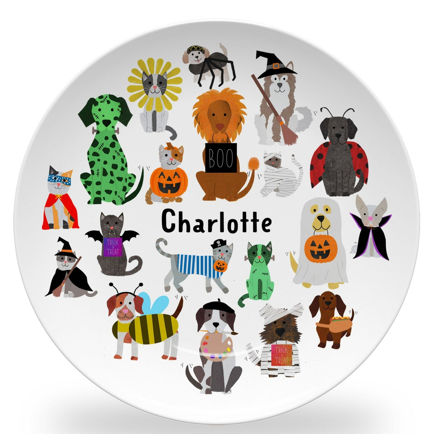 Personalized Halloween Pet Plate