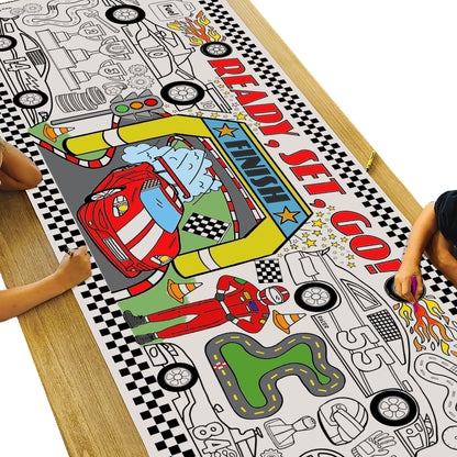 Giant Race Car Coloring Banner