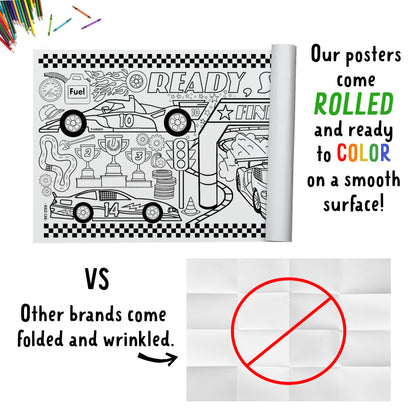 Giant Race Car Coloring Banner