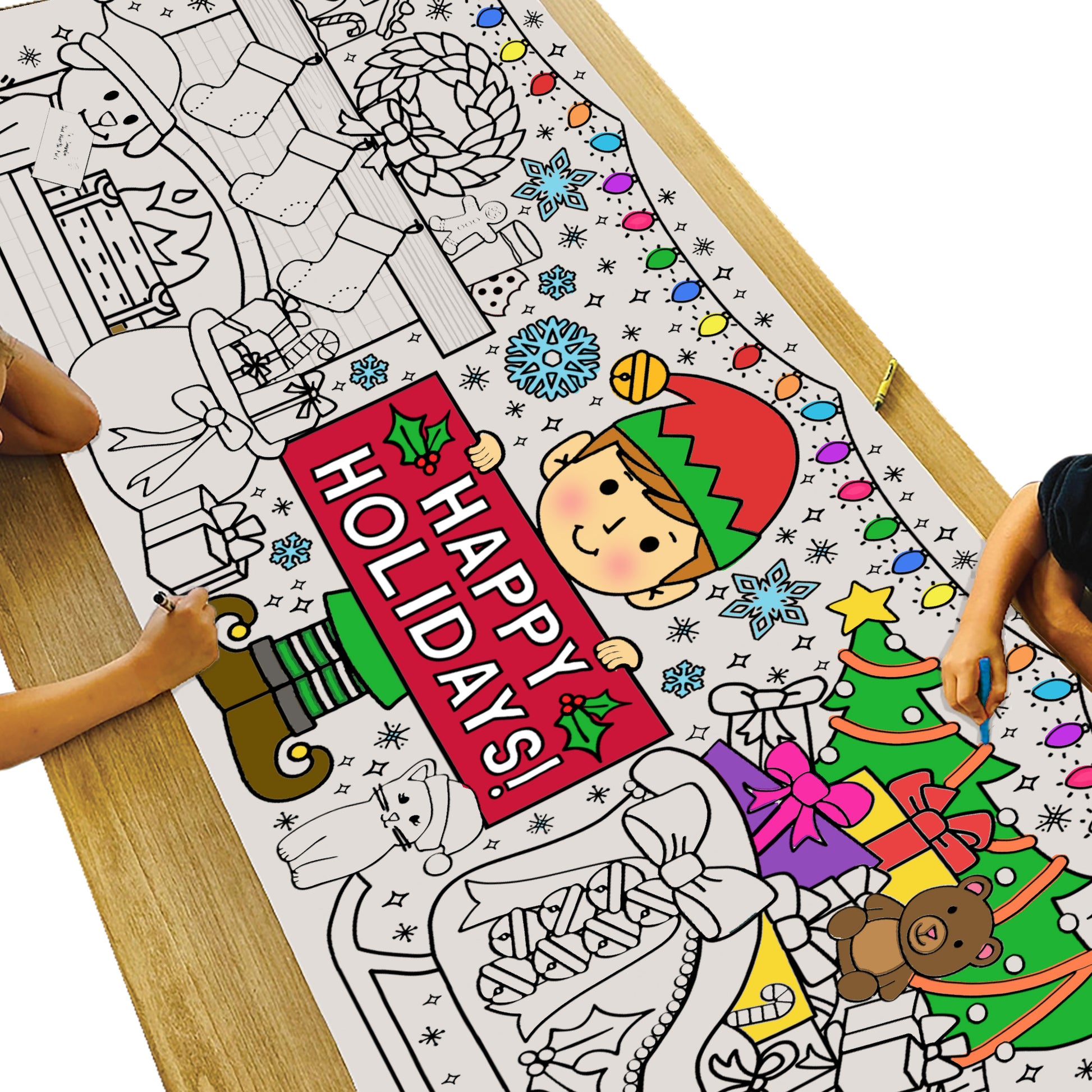 Giant Christmas Elf Coloring Banner – Tiny Expressions giant-christmas-elf-coloring-banner-tiny-expressions