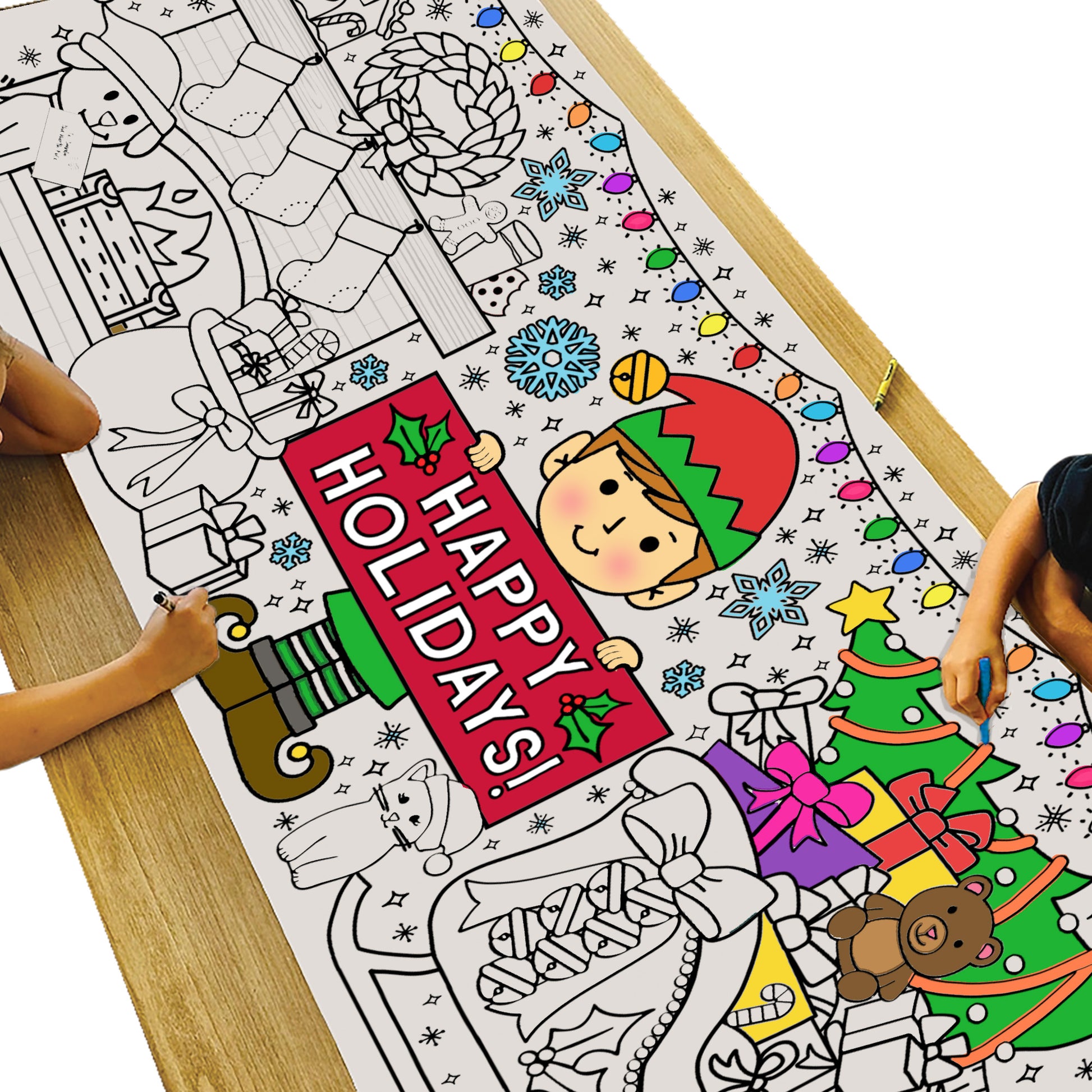 Tiny Expressions Giant Winter Coloring Poster for Kids - 30 x 72 Inches  Jumbo Paper Banner