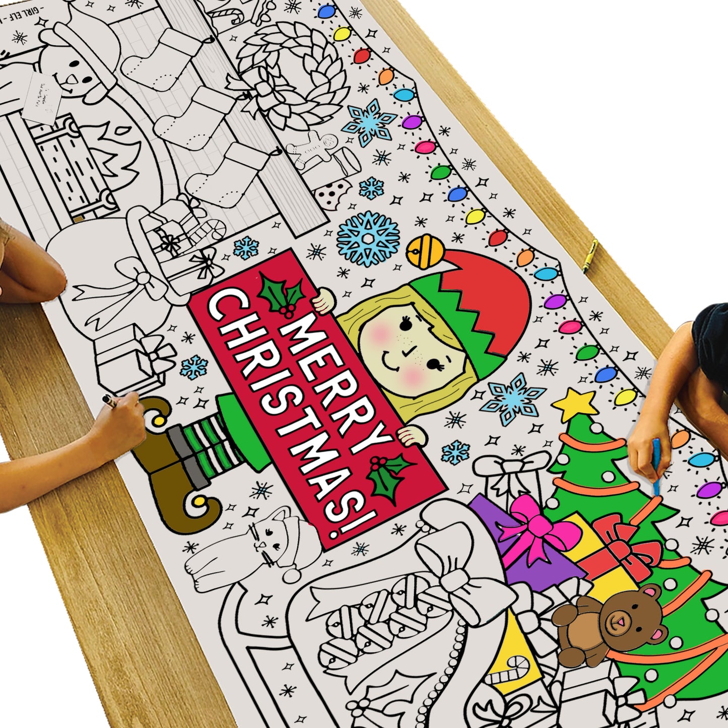 Giant Christmas Elf Coloring Banner