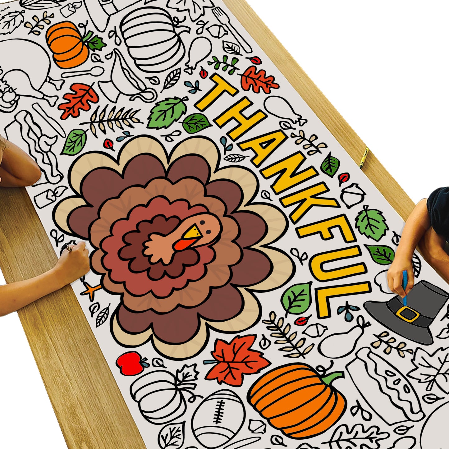 Giant Thankful Coloring Banner