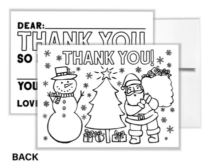 Holiday Coloring Thank You Cards