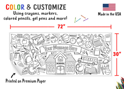 Giant Personalized School Coloring Banner