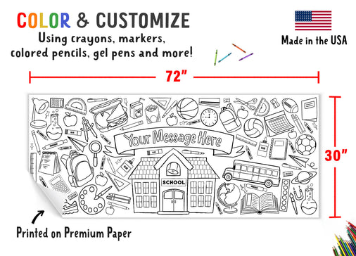 Giant Personalized School Coloring Banner