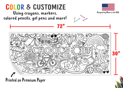 Giant School's Out Coloring Banner