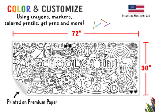 Giant School's Out Coloring Banner