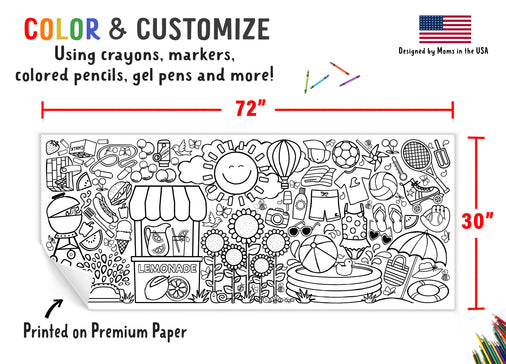 Giant Summer Coloring Banner