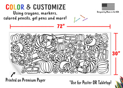 Giant Thanksgiving Coloring Banner