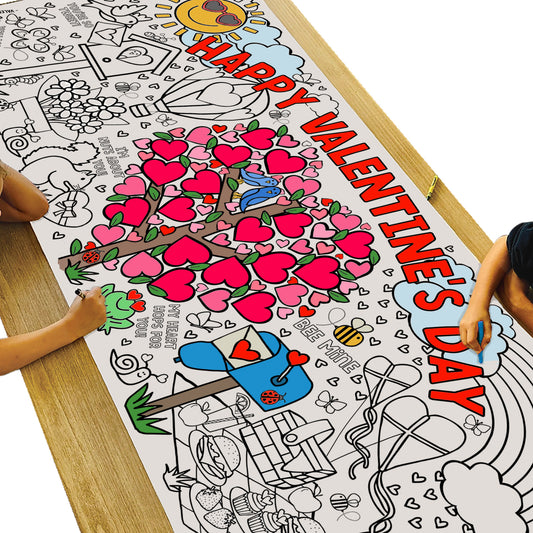 Giant Valentine's Day Garden Coloring Banner