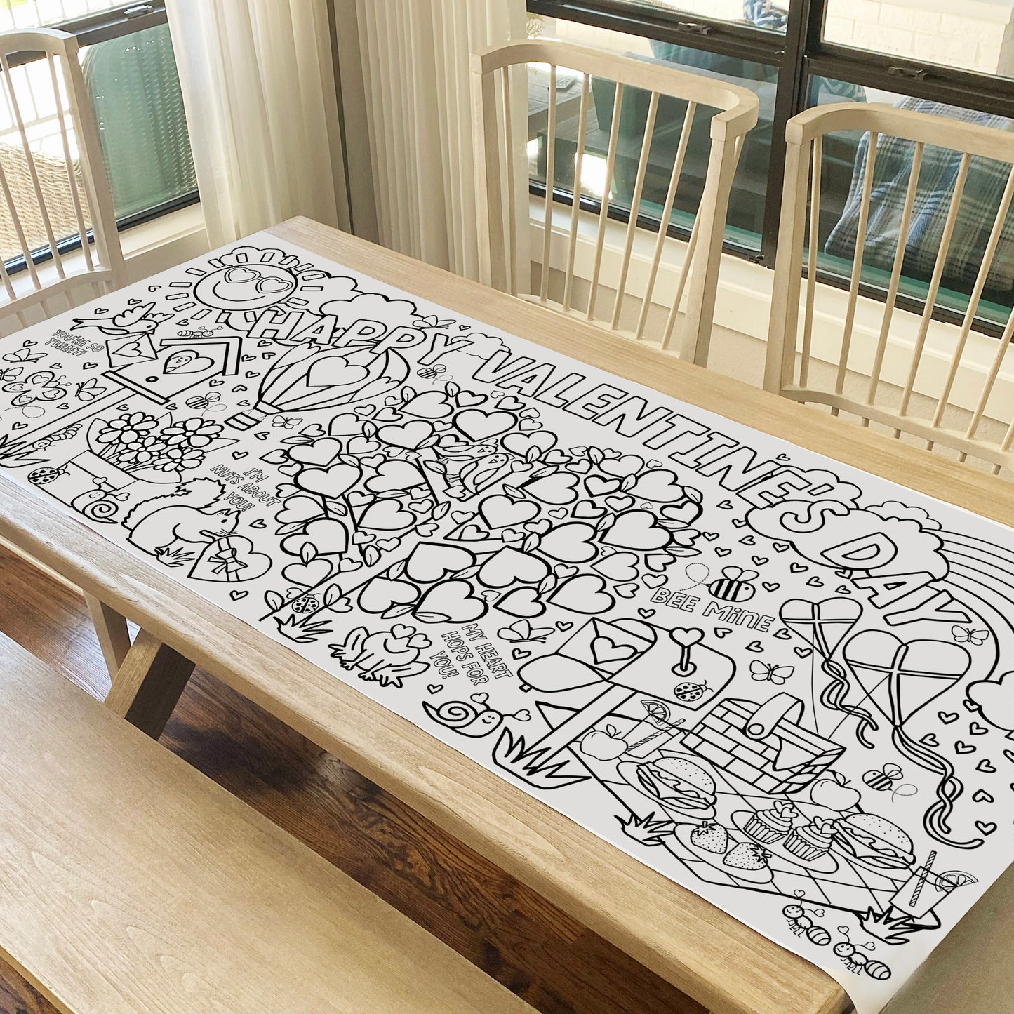 Giant Valentine's Day Garden Coloring Banner