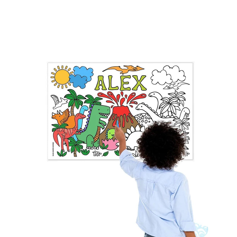 Personalized Dinosaur Coloring Poster