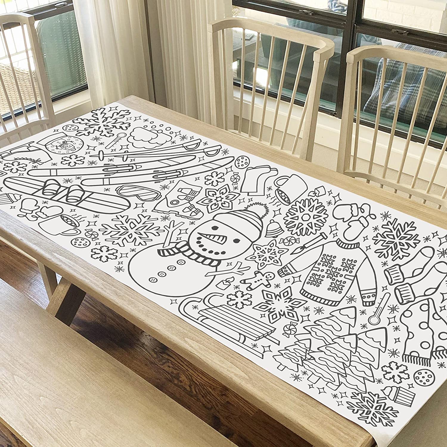 Tiny Expressions Giant Winter Coloring Poster for Kids - 30 x 72 Inches  Jumbo Paper Banner