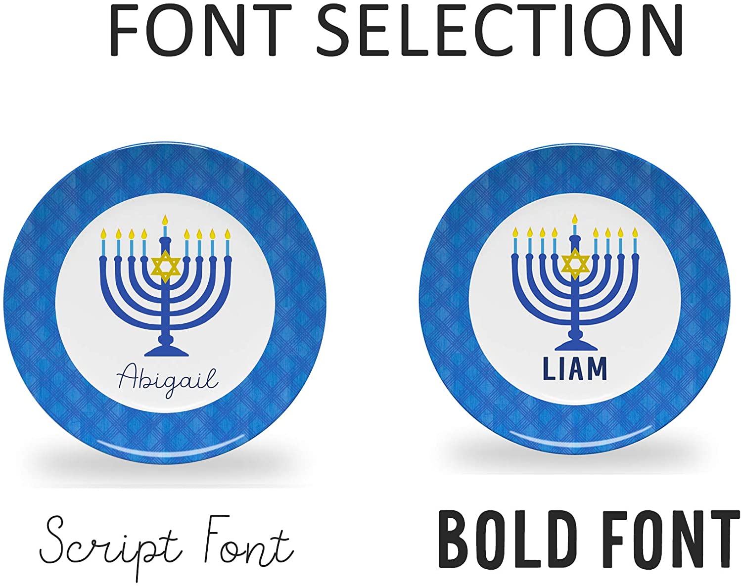 Hanukkah Personalized Plate fonts