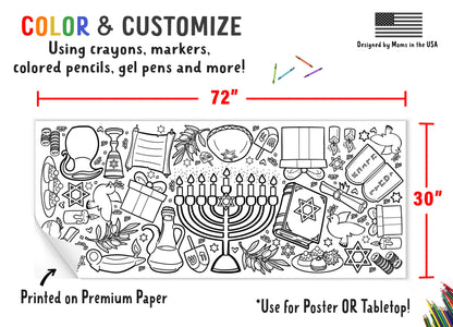 Giant Hanukkah Coloring Banner