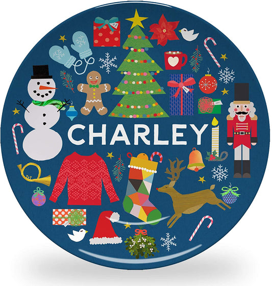 Winter Holiday Personalized Plate