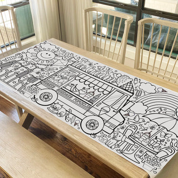 Giant Ice Cream Truck Coloring Banner
