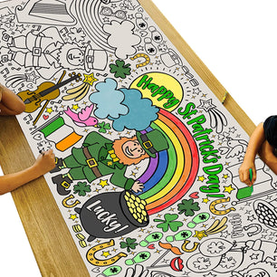 Giant St Patricks Day Coloring Banner