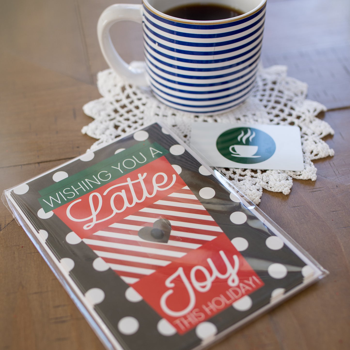 Tiny Expressions – Holiday Coffee Gift Card Holders (4 Pack) | Christmas Set of 4 with Envelopes | Thanks a Latte Themed 5"x7" Appreciation Gifts for Teachers, Staff, Nurses, Customers & Admins