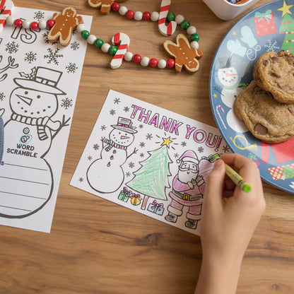 Holiday Coloring Thank You Cards