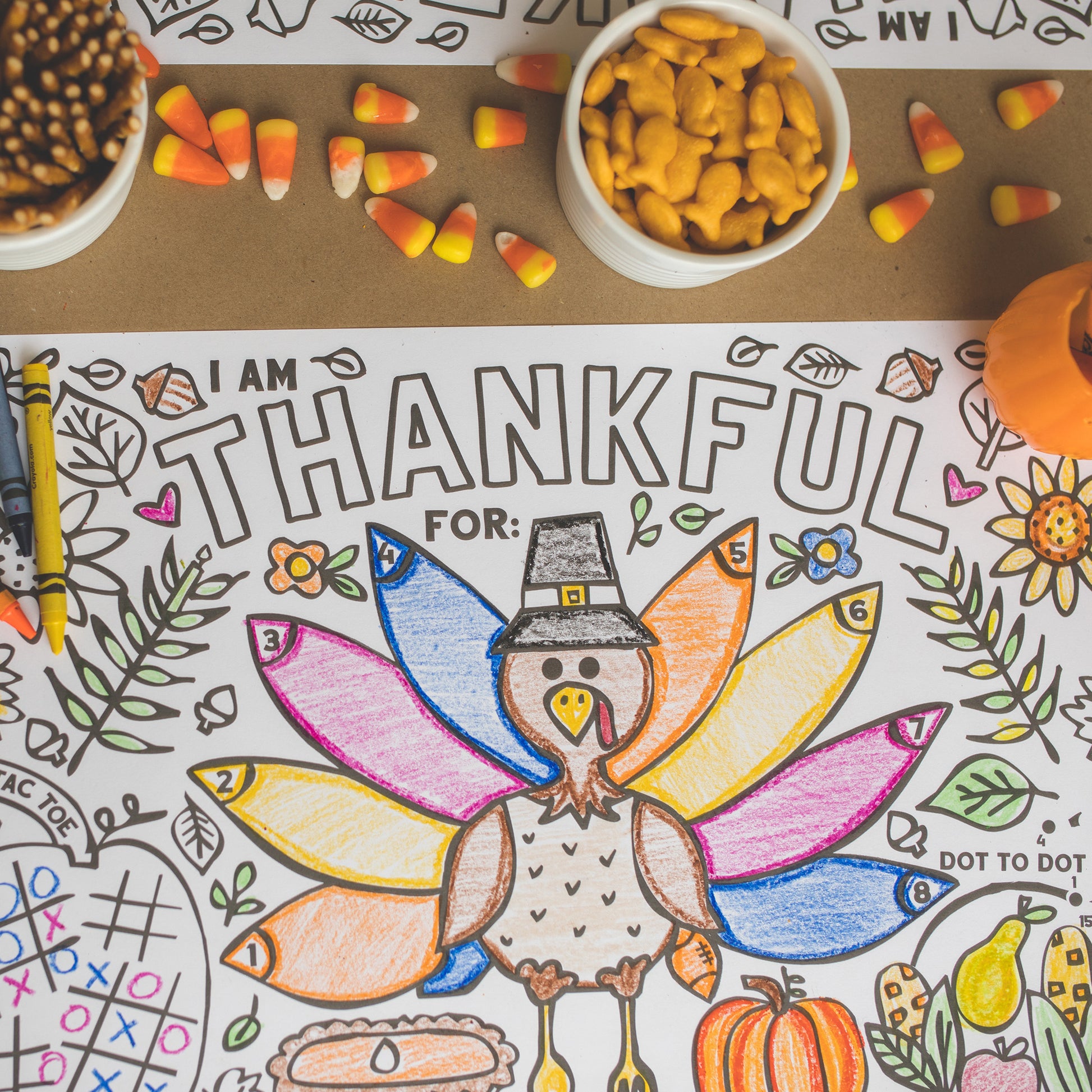 Fall Thanksgiving Placemats for Kids 12 Turkey Placemats Paper Coloring  Activity Paper Table Mats for Children to Write Thankful List 