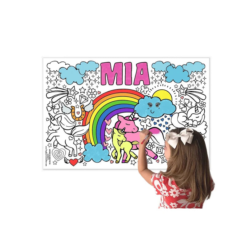 Personalized Unicorn Coloring Poster