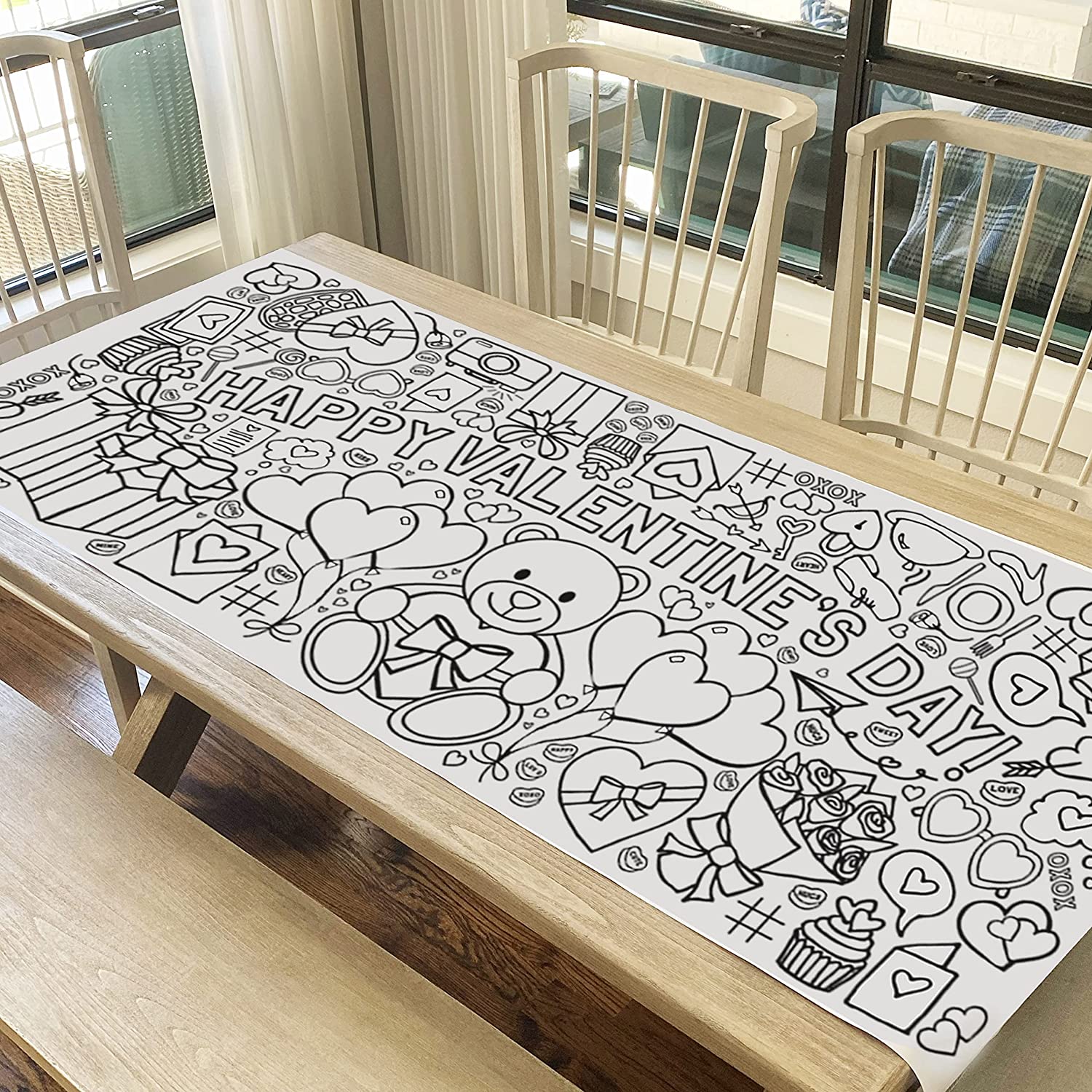 Giant Valentine's Day Coloring Banner